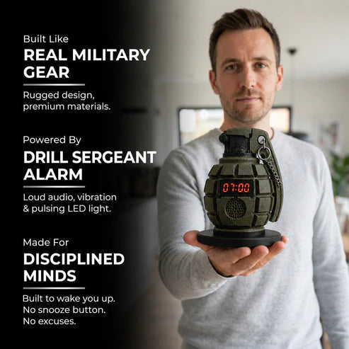 💣Military Grenade Drill Sergeant Alarm Clock