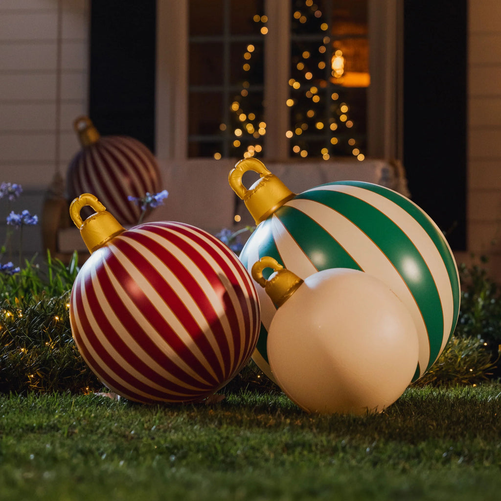 Inflatable Giant Christmas Ornament Ball Set (3 Pack)
