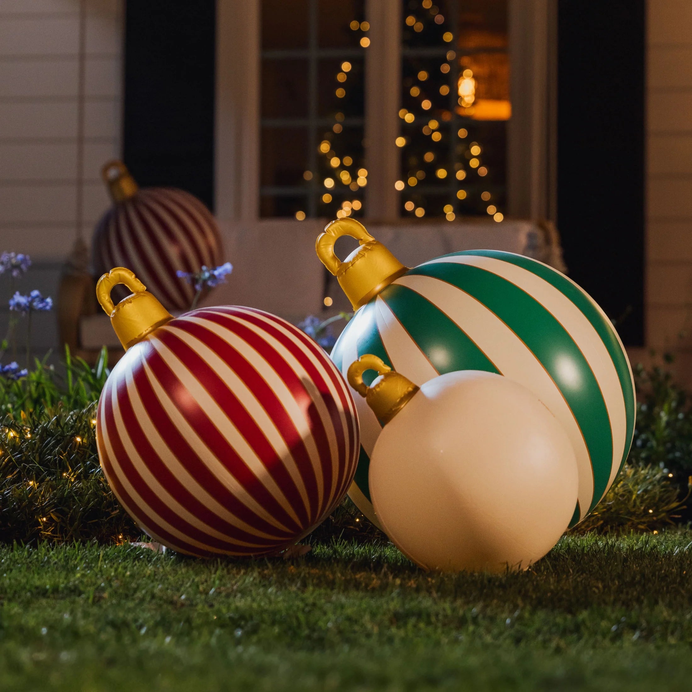 Inflatable Giant Christmas Ornament Ball Set (3 Pack)