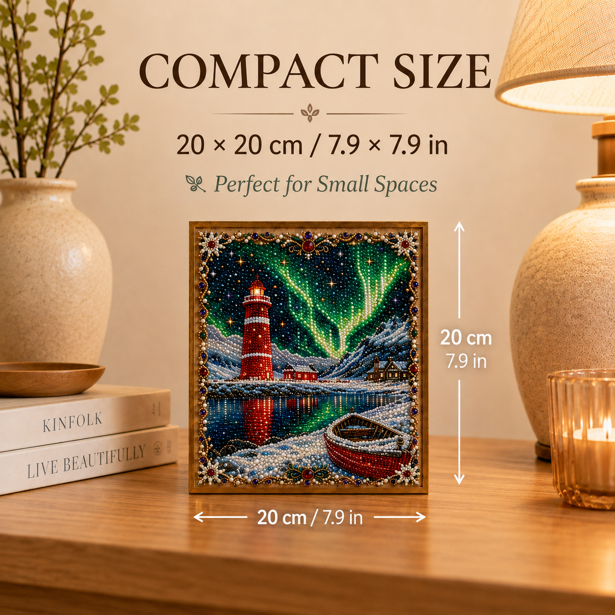 ✨ Aurora Lighthouse DIY Pearl Painting –  Sparkling Winter Landscape Decor