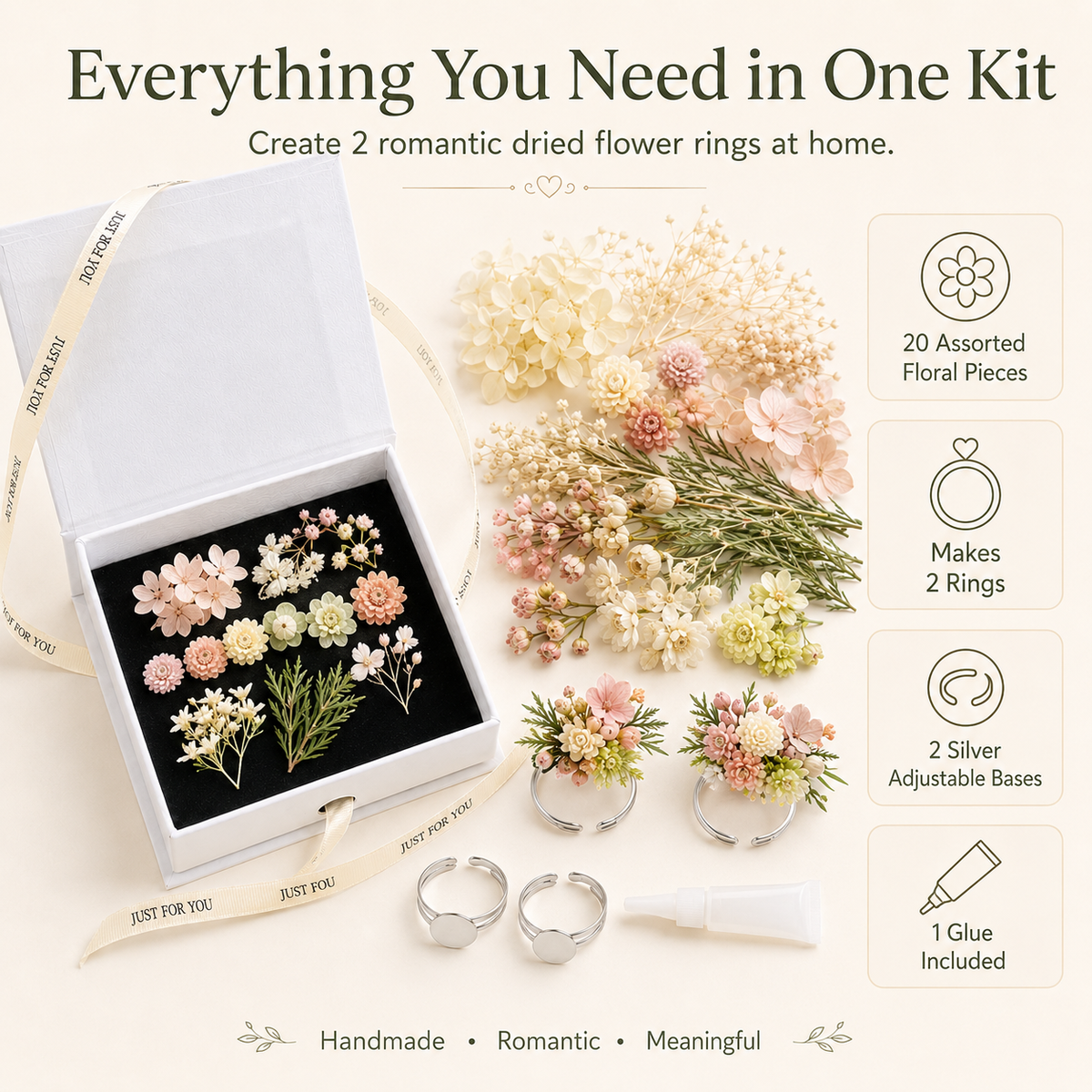 Forest Romantic Dried Flower Ring DIY Kit