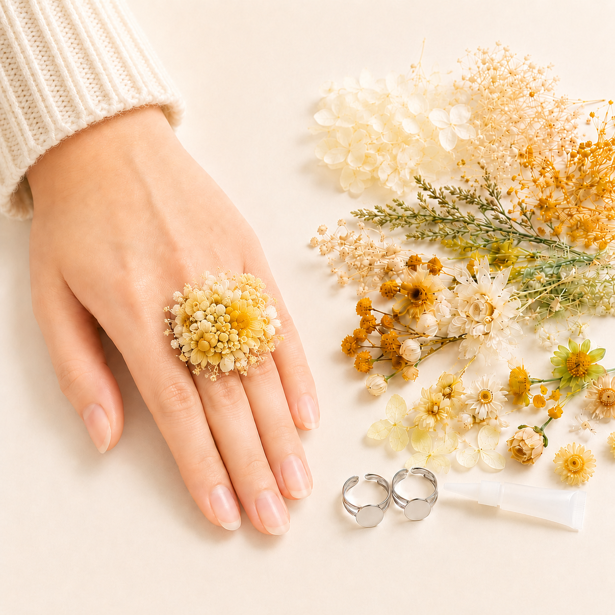 Forest Romantic Dried Flower Ring DIY Kit