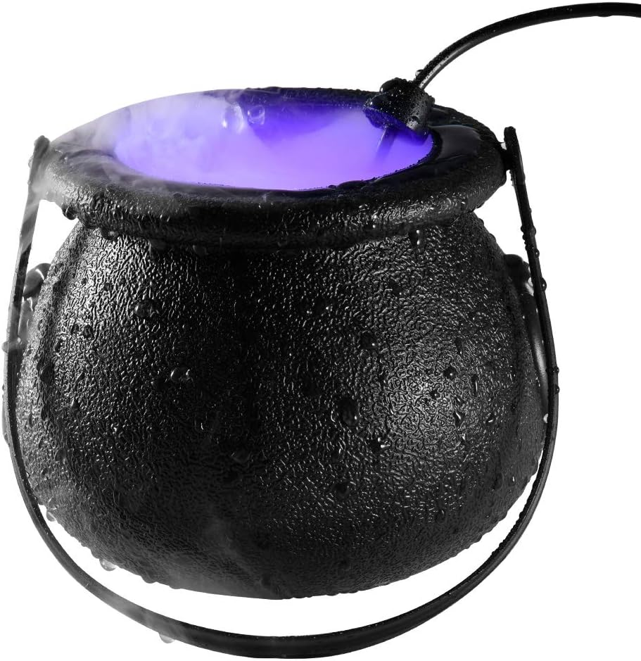 ✨Halloween Witch Pot Cauldron 12 Color Changing Mist Maker Smoke Fog Machine Party Prop