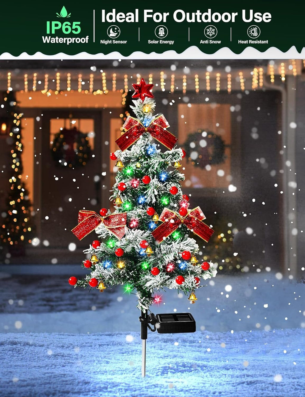 Solar Christmas Trees Lights Outdoor Decoration Waterproof