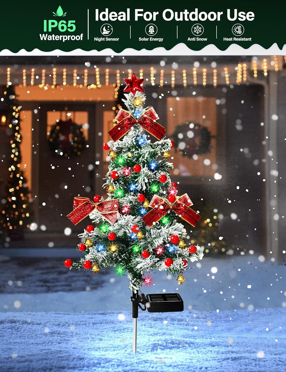 Solar Christmas Trees Lights Outdoor Decoration Waterproof