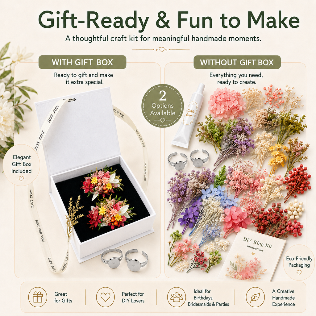 Forest Romantic Dried Flower Ring DIY Kit