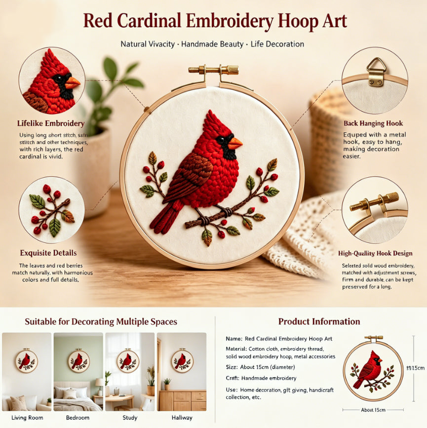 🧵✨ Bird Embroidery DIY Kit – 3D Handmade Wall Art Set