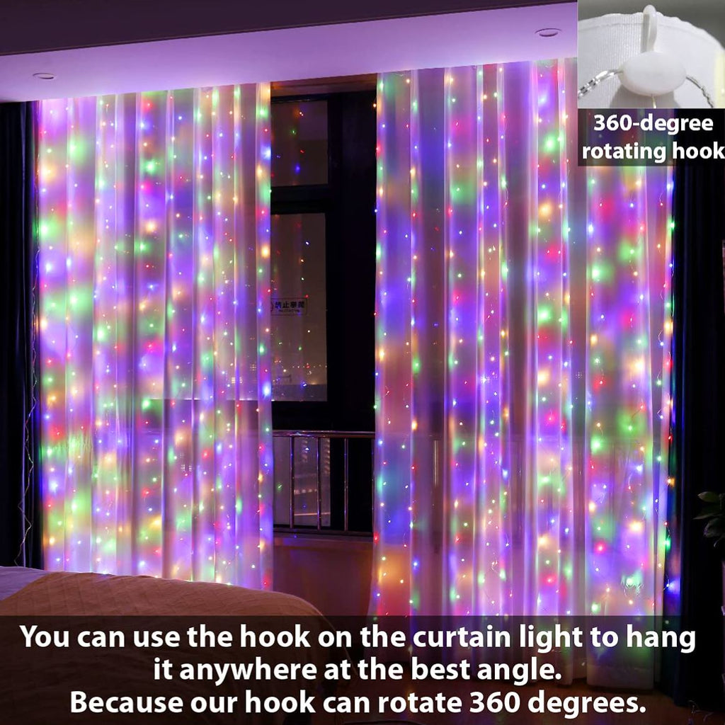 10FT/20FT Christmas Curtain Fairy Lights with Remote Control