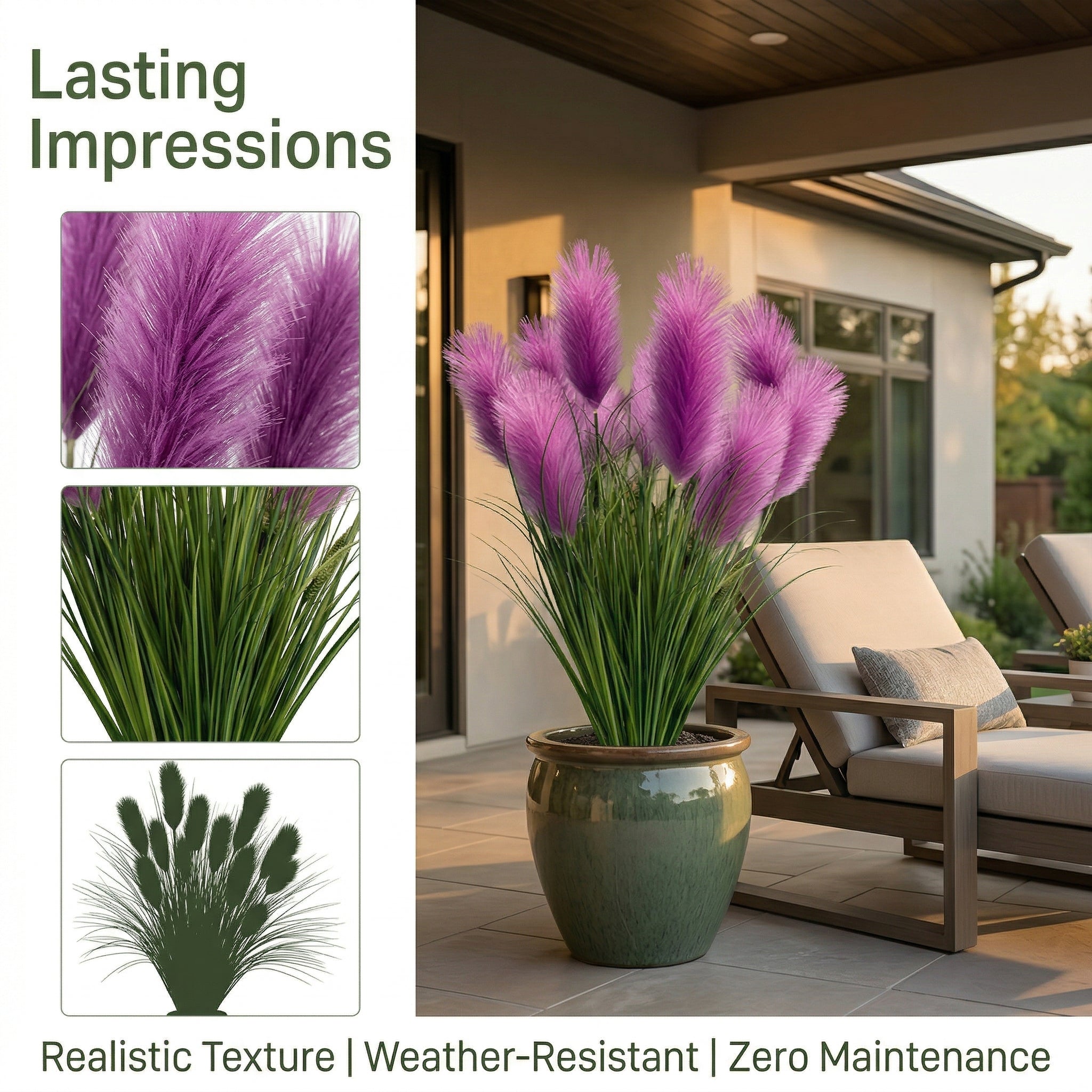 31.5 inches Tall Purple Pampas Grass Arrangement