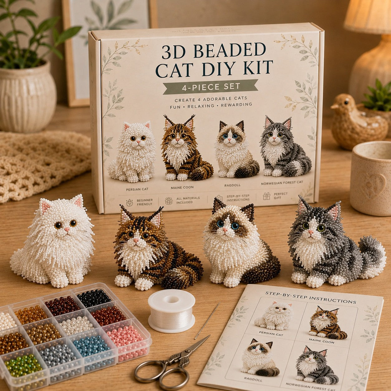3D Beaded DIY Craft Kits – 24 Unique Themes Collection